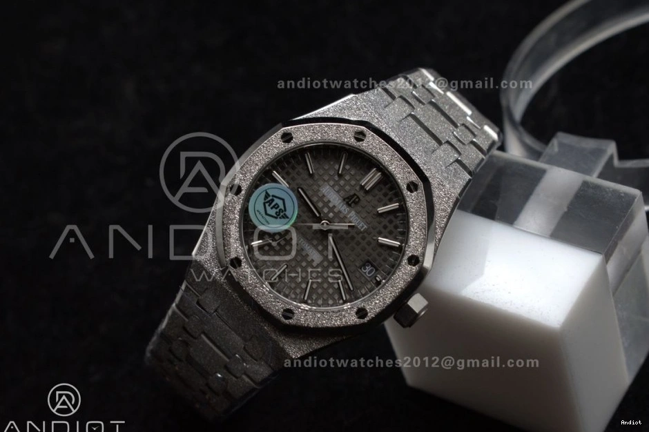 Royal SA3120 SS Oak 37mm Edition on APSF 1:1 Dial Clone Grey Frosted 15454 Best Bracelet SS Textured Super 0516